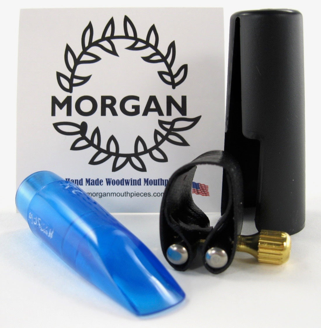 morgan runyon custom soprano saxophone mouthpiece in blue for saxophone players and jazz saxophonists